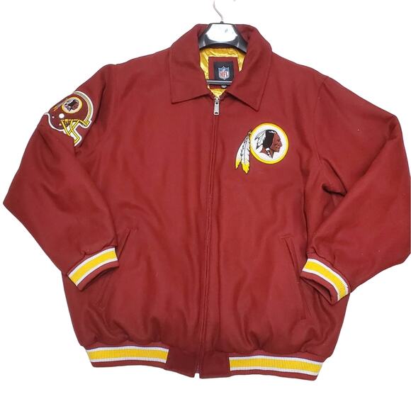 Redskins NFL Wool G-III Apparel Group 2XL Zip Up Bomber Jacket Coat - Picture 1 of 14
